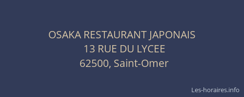 OSAKA RESTAURANT JAPONAIS