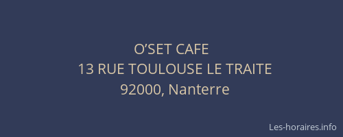 O’SET CAFE