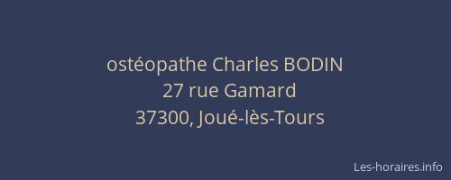 ost&eacute;opathe Charles BODIN
