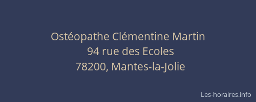 Ostéopathe Clémentine Martin