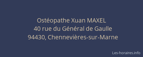 Ostéopathe Xuan MAXEL