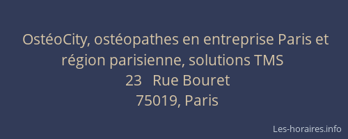 OstéoCity, ostéopathes en entreprise Paris et région parisienne, solutions TMS