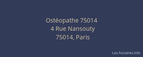 Ostéopathe 75014