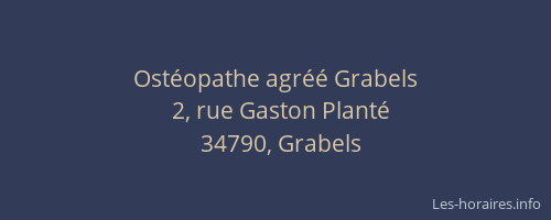 Ostéopathe agréé Grabels