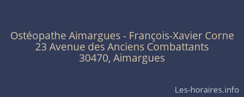 Ostéopathe Aimargues - François-Xavier Corne