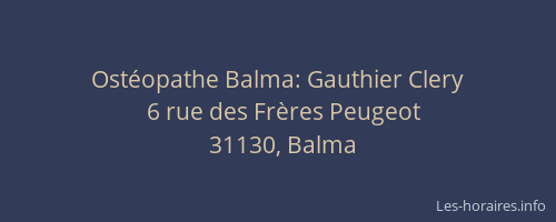 Ostéopathe Balma: Gauthier Clery
