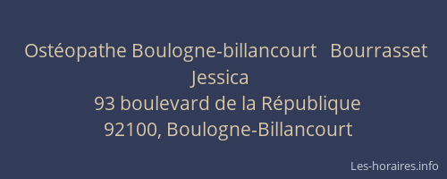 Ostéopathe Boulogne-billancourt   Bourrasset Jessica