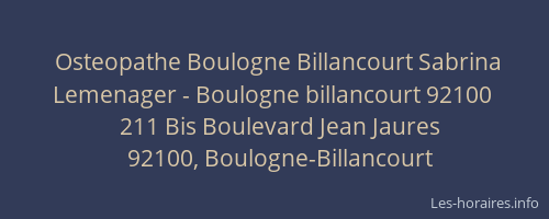 Osteopathe Boulogne Billancourt Sabrina Lemenager - Boulogne billancourt 92100