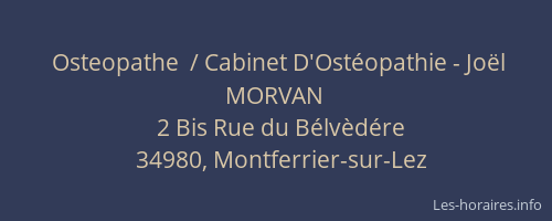 Osteopathe  / Cabinet D'Ostéopathie - Joël MORVAN