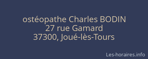 ostéopathe Charles BODIN