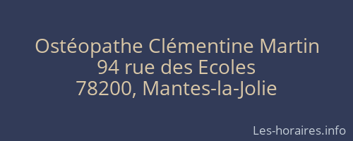 Ostéopathe Clémentine Martin