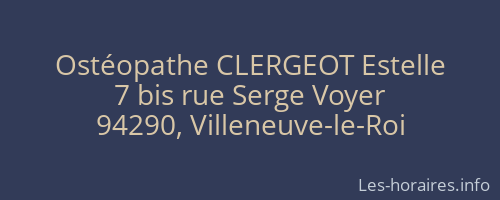 Ostéopathe CLERGEOT Estelle