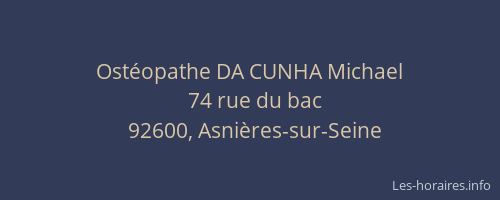 Ostéopathe DA CUNHA Michael