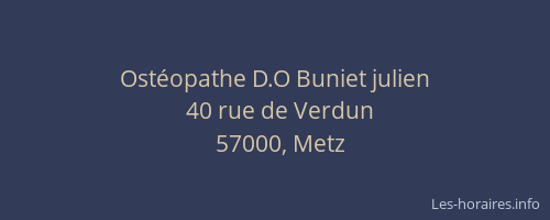 Ostéopathe D.O Buniet julien