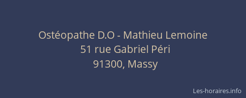 Ostéopathe D.O - Mathieu Lemoine