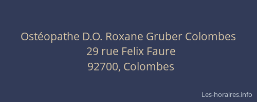 Ostéopathe D.O. Roxane Gruber Colombes