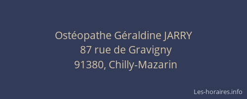 Ostéopathe Géraldine JARRY