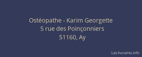 Ostéopathe - Karim Georgette