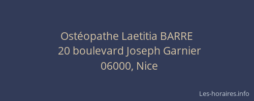 Ostéopathe Laetitia BARRE