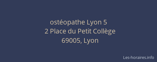 ostéopathe Lyon 5