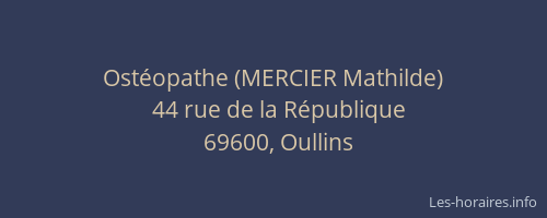 Ostéopathe (MERCIER Mathilde)