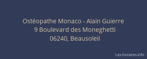 Ostéopathe Monaco - Alain Guierre