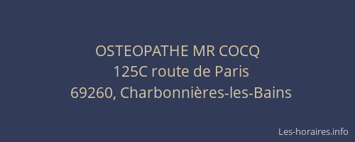 OSTEOPATHE MR COCQ