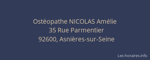 Ostéopathe NICOLAS Amélie