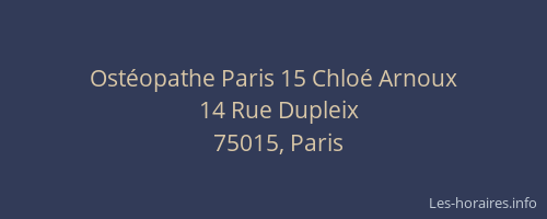 Ostéopathe Paris 15 Chloé Arnoux