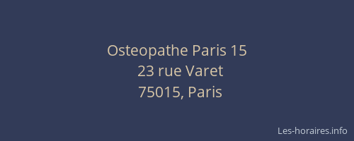 Osteopathe Paris 15
