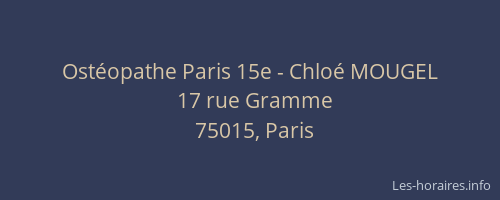 Ostéopathe Paris 15e - Chloé MOUGEL