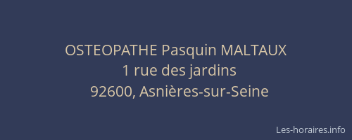 OSTEOPATHE Pasquin MALTAUX