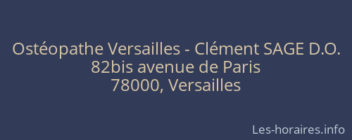 Ostéopathe Versailles - Clément SAGE D.O.