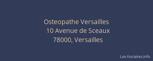 Osteopathe Versailles