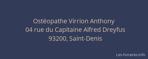 Ostéopathe Virrion Anthony