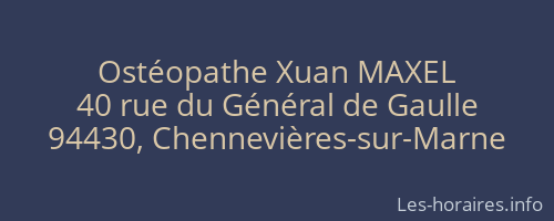 Ostéopathe Xuan MAXEL