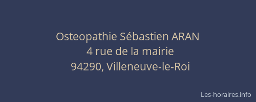 Osteopathie S&eacute;bastien ARAN