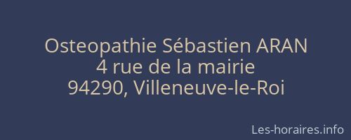 Osteopathie Sébastien ARAN