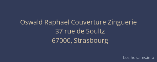 Oswald Raphael Couverture Zinguerie