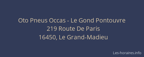 Oto Pneus Occas - Le Gond Pontouvre