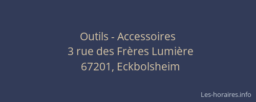 Outils - Accessoires