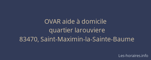 OVAR aide à domicile