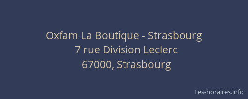 Oxfam La Boutique - Strasbourg