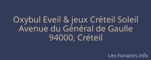 Oxybul Eveil & jeux Créteil Soleil