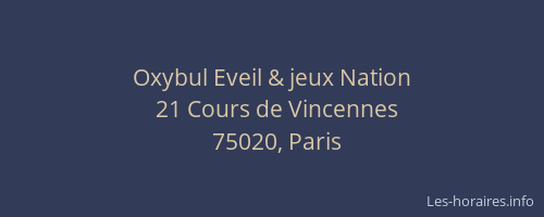 Oxybul Eveil & jeux Nation