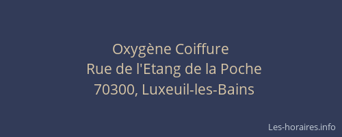 Oxyg&egrave;ne Coiffure