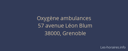 Oxygène ambulances