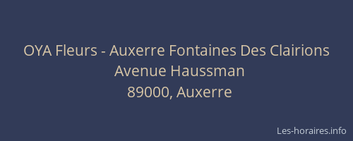 OYA Fleurs - Auxerre Fontaines Des Clairions