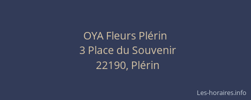 OYA Fleurs Pl&eacute;rin