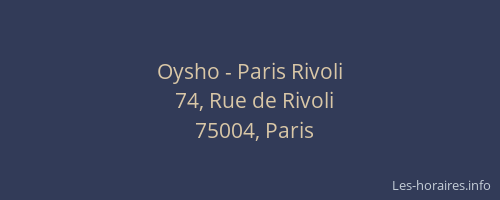 Oysho - Paris Rivoli